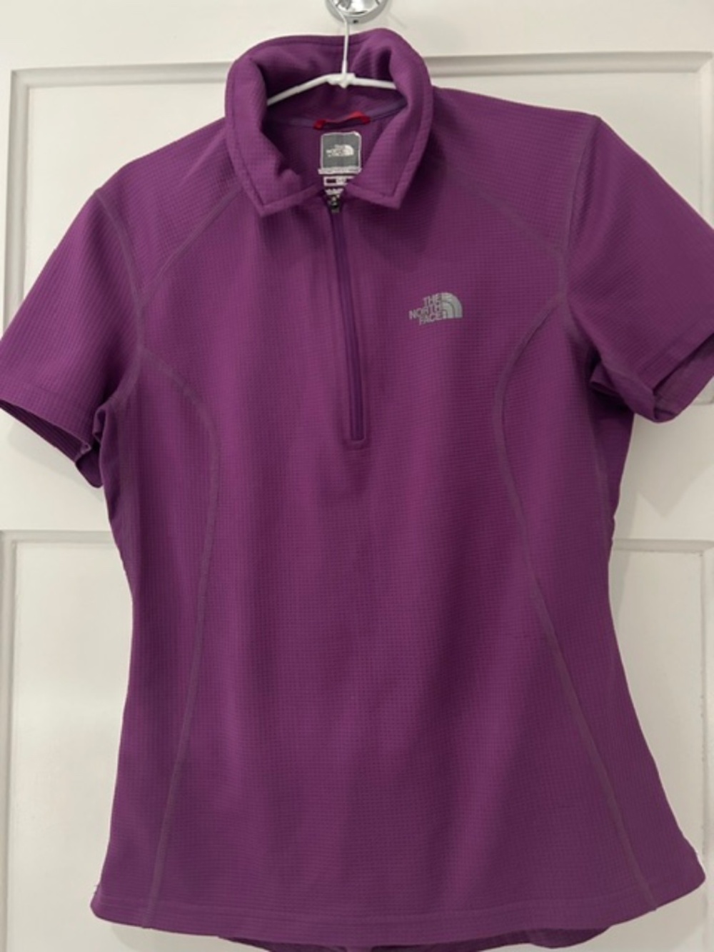 THE NORTH FACE VAPORWICK PURPLE WAFFLE GRID ATHLETIC SHIRT Size Small